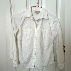 Ann Taylor LOFT white button down shirt. xxsp in petit. Smoke free and pet free